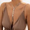 Verstellbare flache schlangenförmige lange Halskette für Damen, Retro, mit langem Quasten-Knoten, sexy Temperament