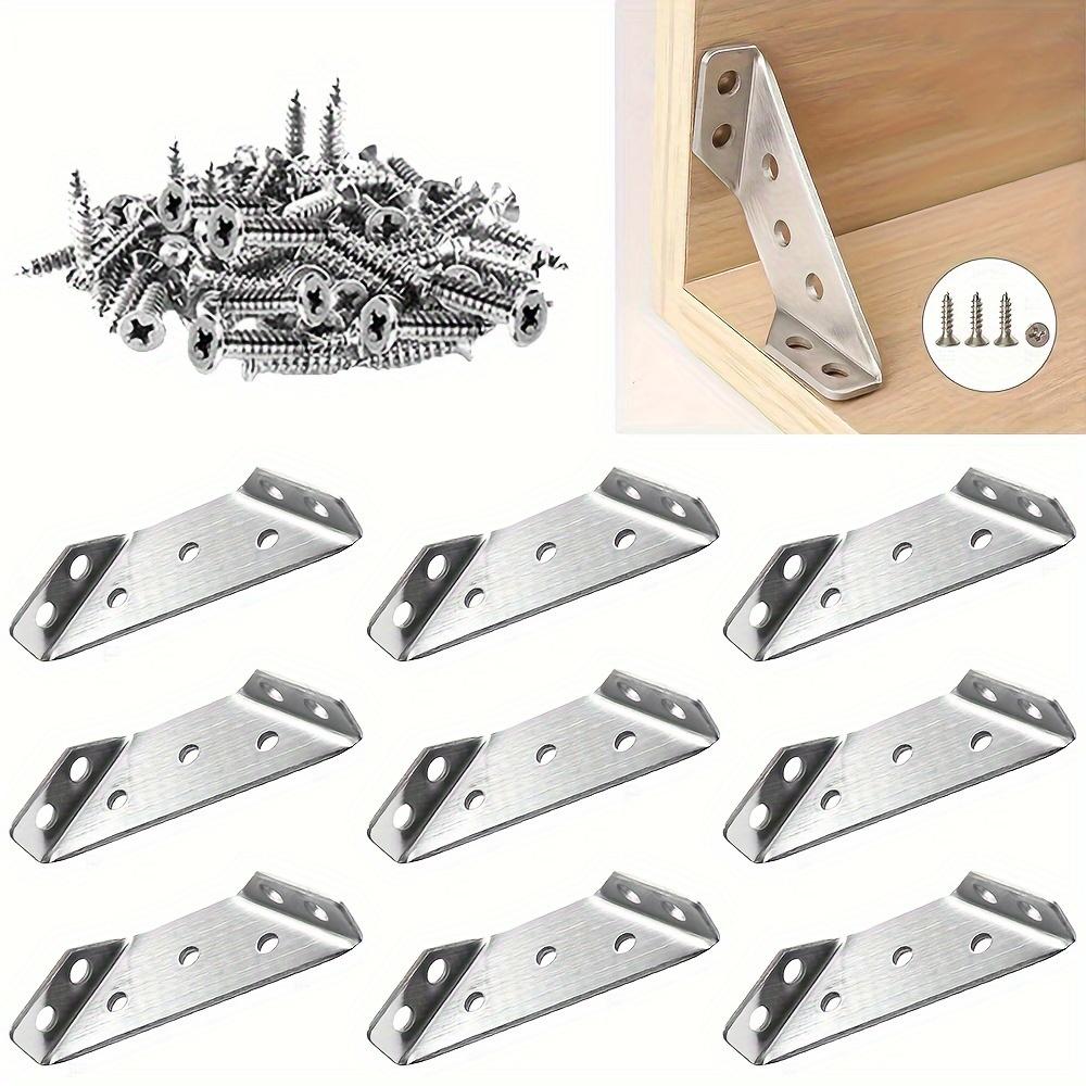 Heavy-Duty Stainless Steel 90° Corner Brackets with Easy Installation for Furniture Support