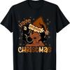 Fröhliche Melanierte Weihnachten Schwarzes Afroamerikanisches Melanin T-Shirt
