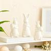 Pascua Conejo con Huevo Figura Cerámica Lazo Estatua Escultura Primavera Decoración Adorno Fiesta Vacaciones de Pascua