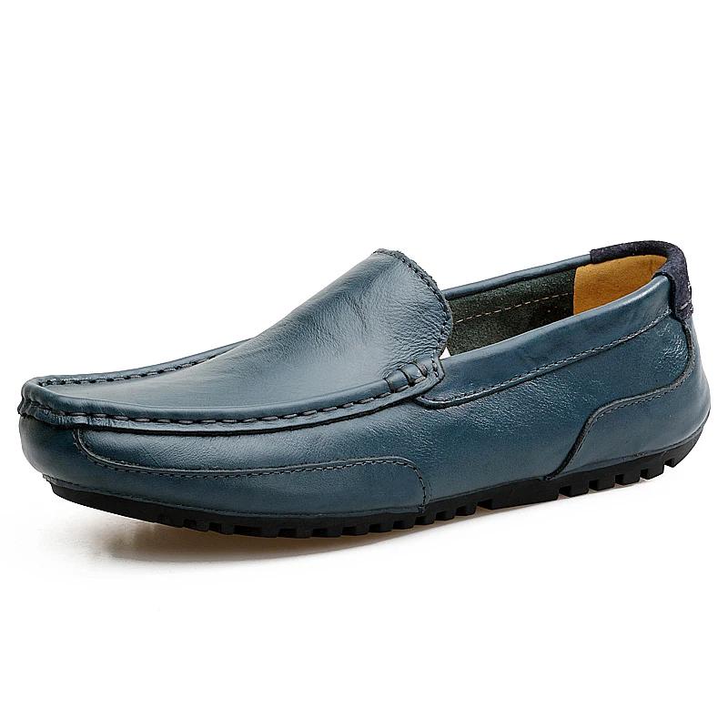 2024 Zomer Heren Casual Schoenen Luxe Merk Echt Leer Heren Loafers Mocassins Uitgehold Ademend Slip-on Rijschoenen