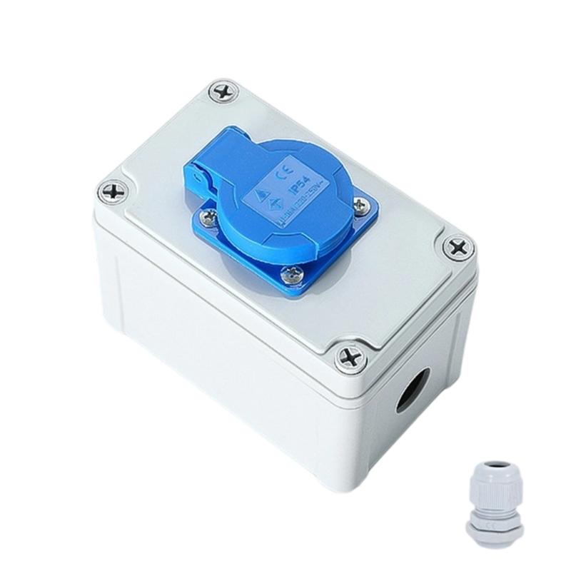 Weatherproof 3 Hole 16A Power Outlet Protective Case Impact Resistant Designs Enclosures Box for Indoor Outdoor Use