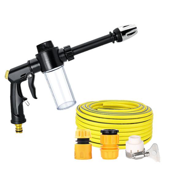 Garden Hose Nozzle with Foam Cannon, 3 Spray Modes, High-Pressure Hose Nozzle, Heavy Duty Booster Nozzle for Car Washing Outdoor Cleaning
