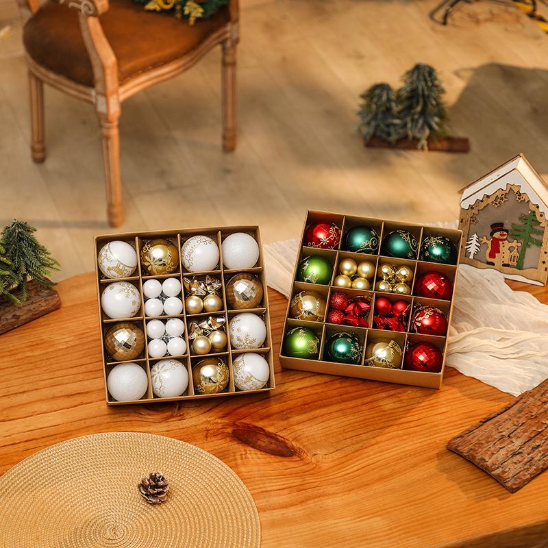 Christmas tree pendant, Christmas ball set, painted ball pendant, electroplated Christmas ball decoration, mixed Christmas gift box