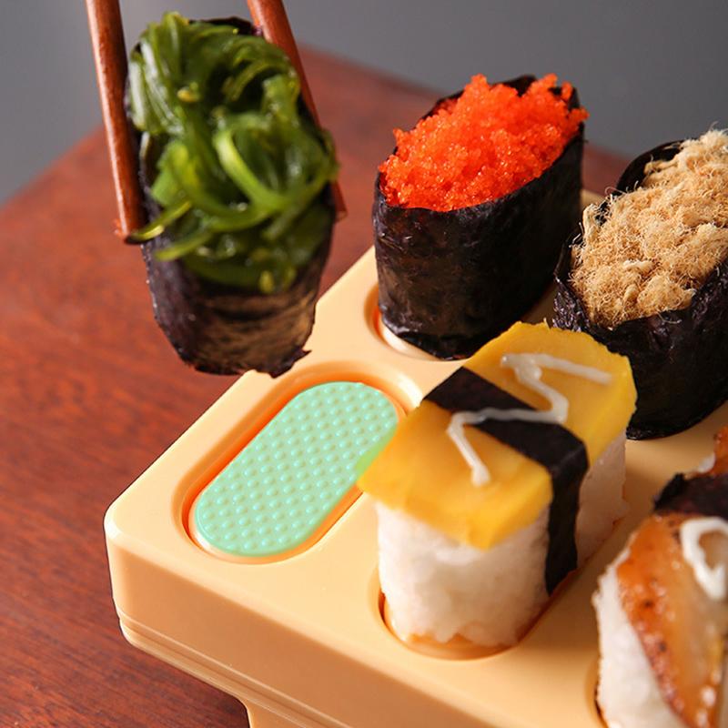 Sushi Présforma Téglalap alakú Musubi Készítő Prés 10 az 1-ben Mini Japán Onigiri Sushi Nigiri Rizsgolyó Forma DIY Sushi Készítő Készlet