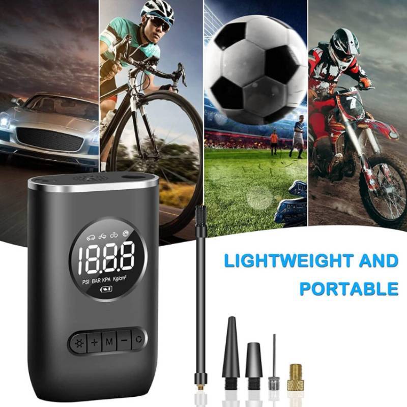 Car Tire Inflator With Digital Pressure Gauge Rechargeable For Home Use
