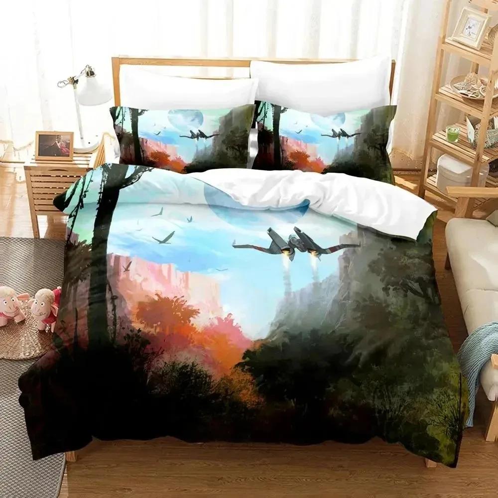3D Print Game No Mans Sky Beding Set Soft Duvet Cover Bed Linen Set Comfortable Quilt Cover Pilowcase Warm Comforter king Quen Sized Dimensions Boy