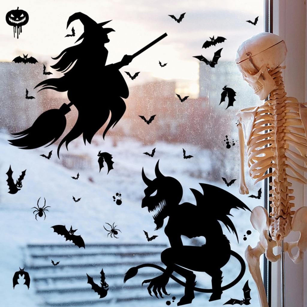 Halloween Giant Ghost Ghost Window Sticker Witch Death Halloween Party Decoration Static Sticker