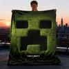 1pc Minecraft Outdoor Blanket Lightweight Flannel Throw For Travel, Camping, Livingroom, Couch, Chair Soft