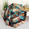 1pc Colorful Butterfly Design Automatic Opening/Closing Umbrella with Portable Tri-Fold Design, 8-Rib Iron Frame Outdoor Umbrella, Perfect Gift for Fa