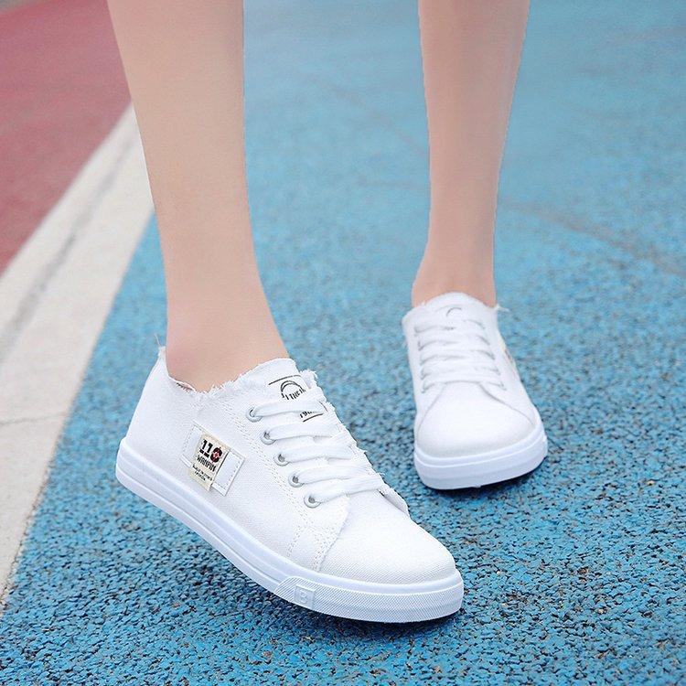 Canvas Shoes Female Korean Version All-match Flat Shoes Summer Thin Section Single Shoes Female Students Ins Trendy Board Shoes
