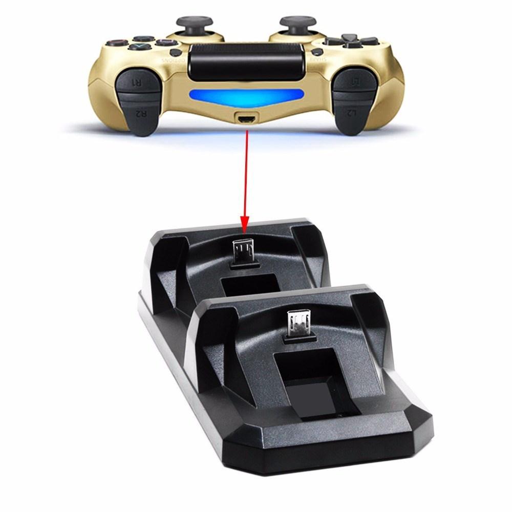 VAORLO USB-pordi topeltlaadimine PS4 kontrolleri dokkimisjaama aluse hoidik Playstation 4 topeltmängupuldi jaoks