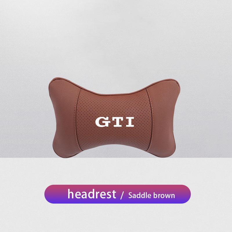 VW Car Leather Headrest Seat Head Support Neck Pillow For Volkswagen Polo Golf GTI CC Tiguan Arteon Passat Jetta Touareg ID.3 Nq5