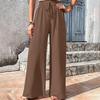 Spring and Summer Women's Fashion Solid Color All-match Pants Bubble Casual Wide-leg Pants