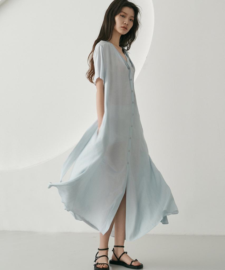 Dijainowol Robe Long Dress_Windy Blue