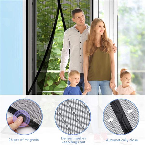 2027 HOT Velcro Magnetic Screen Door Net Anti Insect Mesh Fly Screen Mosquito Protection Net Magnet Curtains for Doors Windows Screen