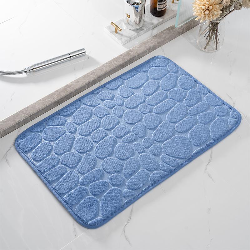 Cobblestone Embossed Bathroom Bath Mat Non-Slip Carpets In Wash Basin Bathtub Side Floor Rug Shower Room Doormat Memory Foam Pad Quality