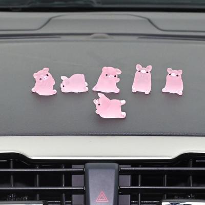 6PCS Cute Cartoon Pig Car Ornaments Car Interior Ornament Decoration Accessories