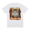 Summer Men's I Crave Violence Fun Cat Printed Round Neck T-shirt High Quality Cotton Large Casual Outdoor Short Sleeve