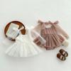 Letní set pro miminka Krajka Puntíky Dětské princeznovské šaty Kojenecké body Dětské overaly 0-24 M