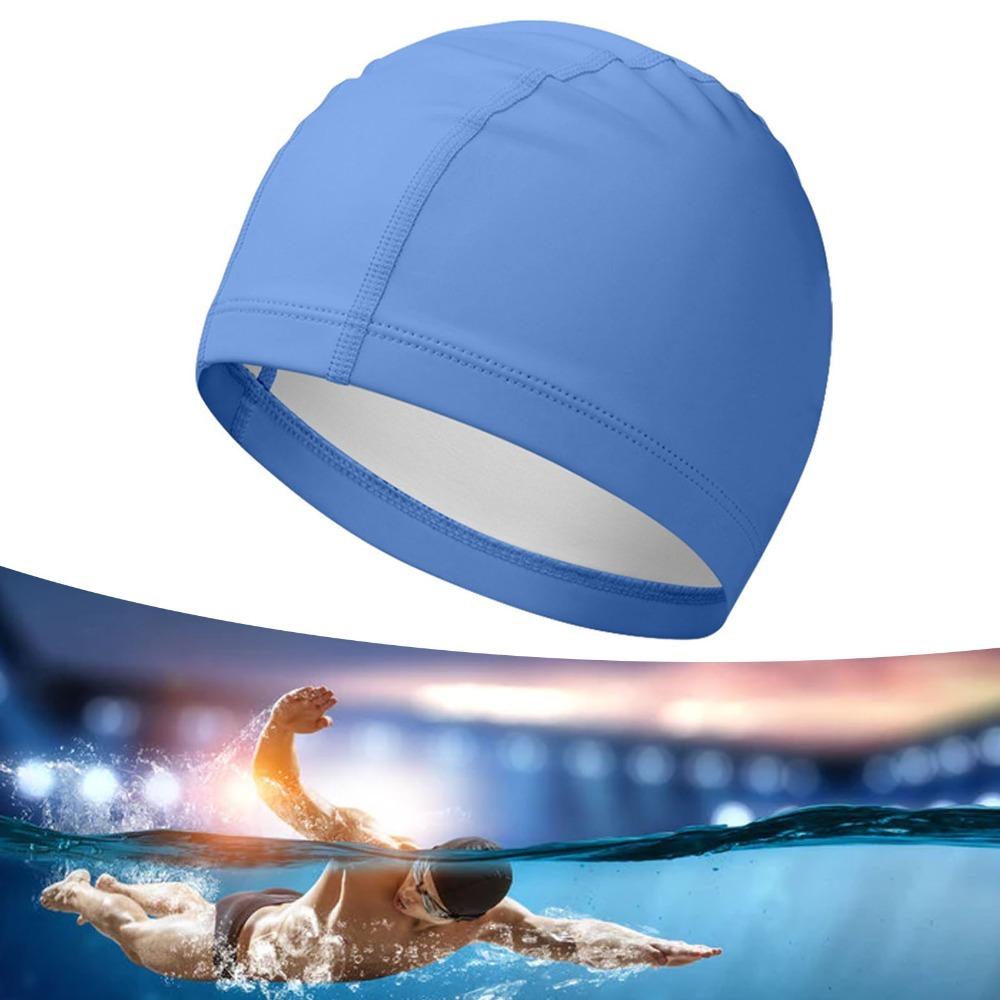 Waterproof Swim Cap Soft Comfortable Bathing Cap Durable PU Swimming Cap for Adults