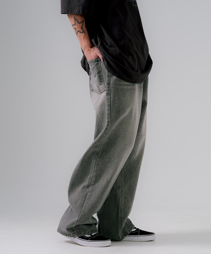 EZKATON Burnett Pigment Wide Pants Khaki Mmlp6783