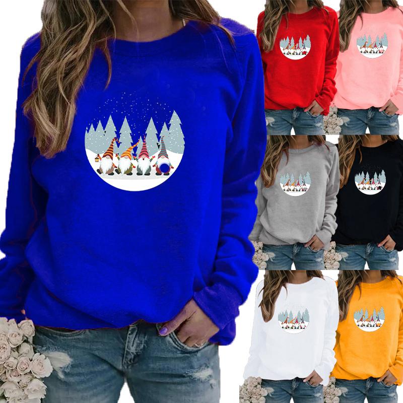 Autumn New Sweater Women's Printed Tops T-shirt Ladies Round Neck Long Sleeve Casual Sweatshirt Plus Size Blouse