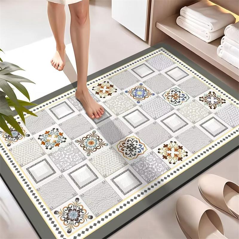 Bathroom Mat Absorbent Non Slip Floor Mat Quick Dry Entrance Doormat Bath Bedside Hallway Floor Mat Entrance Doormat Tapis