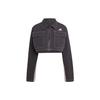 Solid Color Cropped Long Sleeve Jacket Women Outerwear Black IB4751