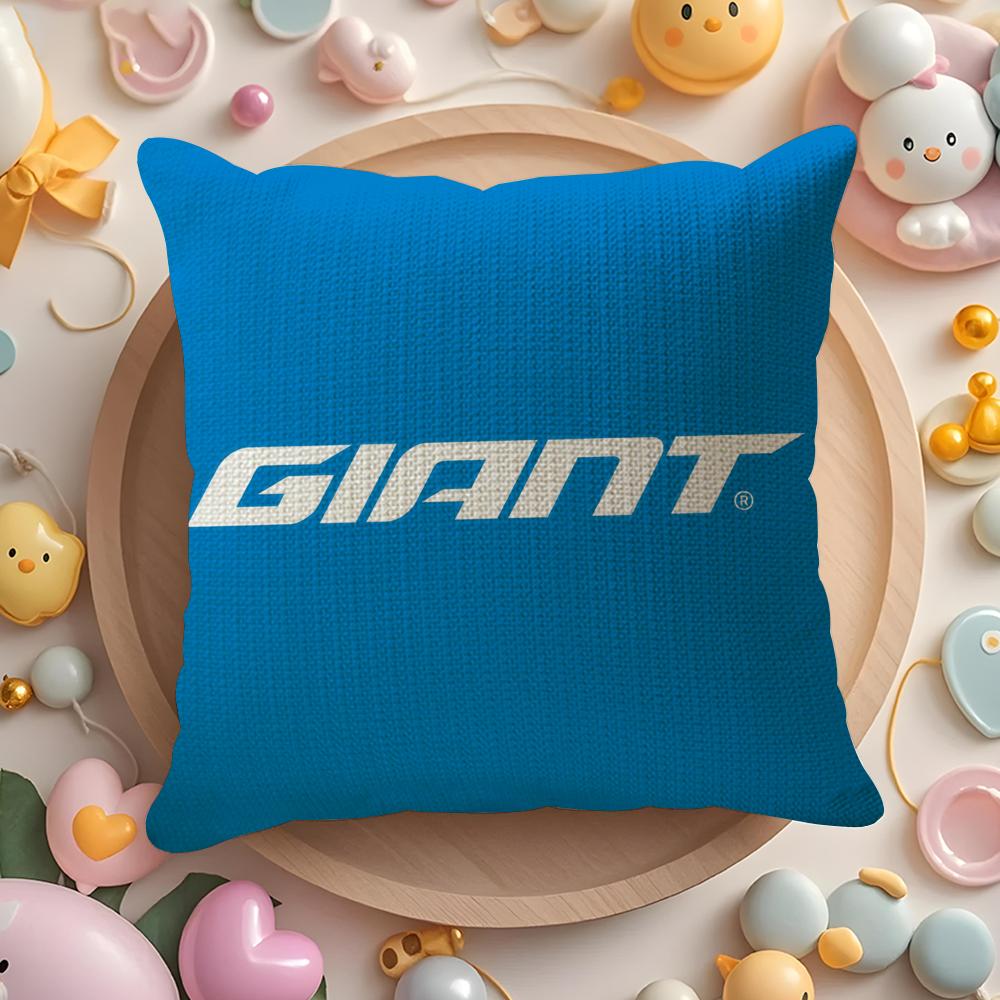 G-Giant Bicycle Cushion Cover Natural Linen Organic Fabric Double-Sided Printing Sofa Home Decor Gift Pillow Cover