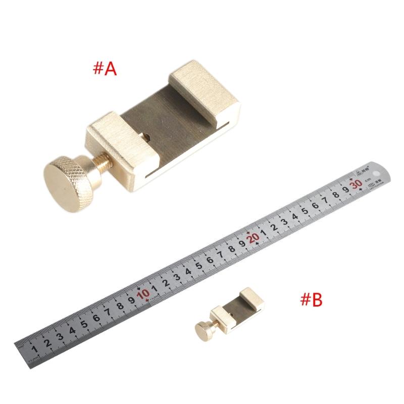 Ruler StopsFences, Brass Scribers Steel Ruler Positioning Limit Block Angles Line Scribers Locators for Woodworking