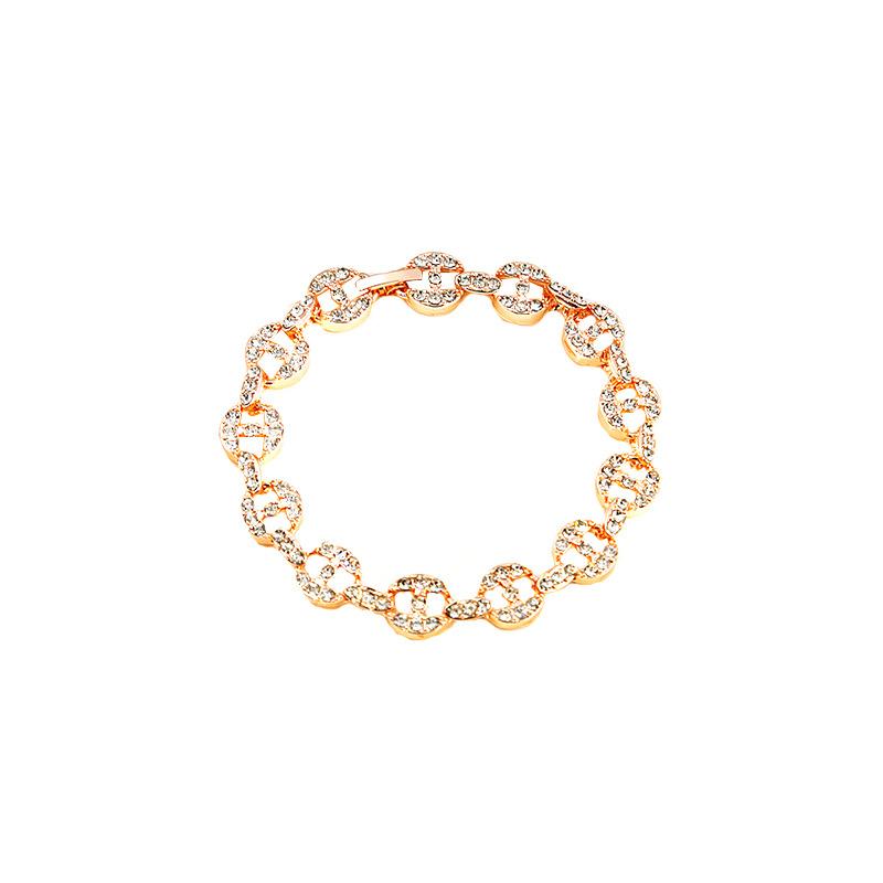 Personalizovaný geometrický diamantový náramek Módní náramek v římském stylu s plným osazením diamanty, náramek pro každou příležitost