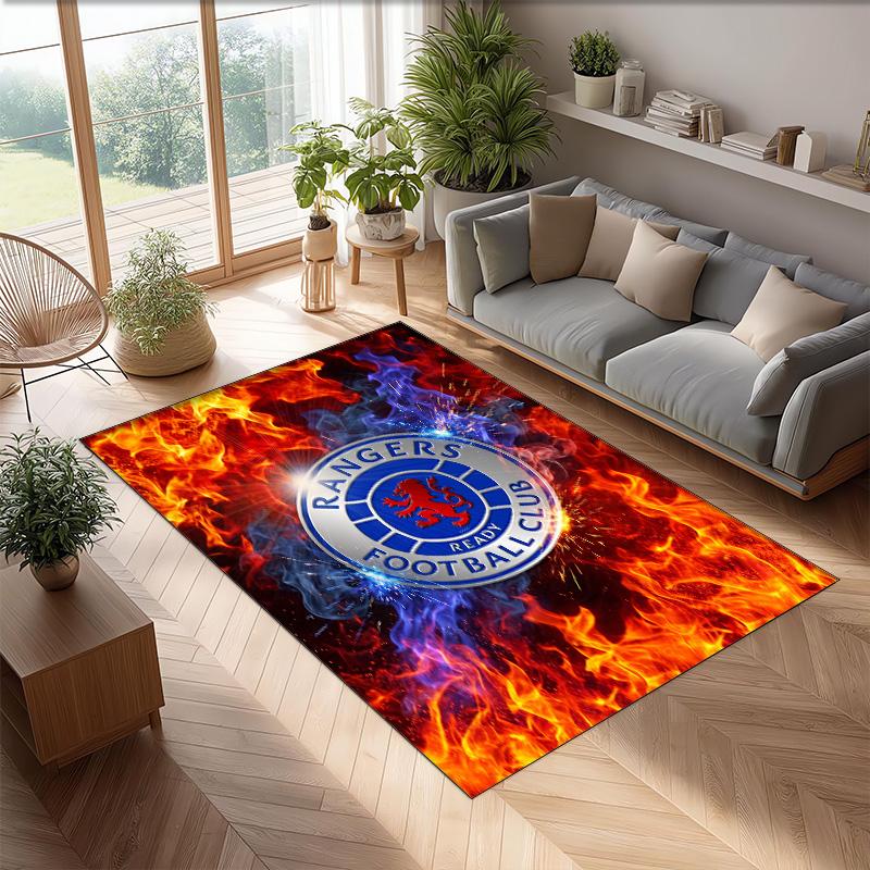 Rangers FC Voetbal Patroon Zacht Vloerkleed Antislip Binnen Vloerkleed Sport Decoratie Mat voor Slaapkamer