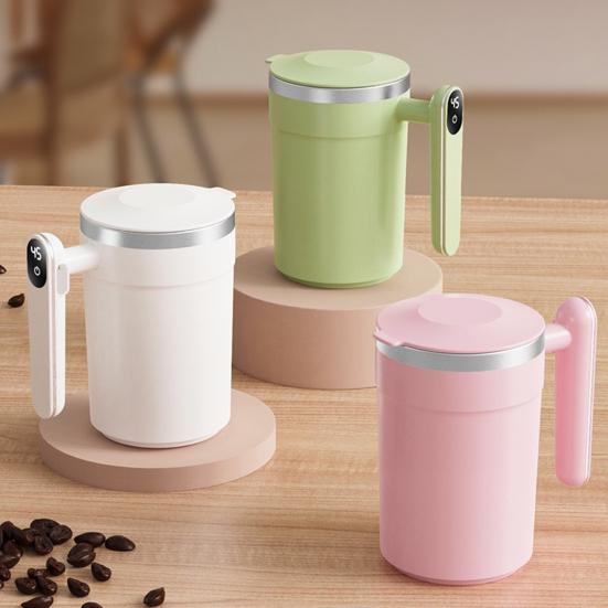 Automatic Magnetic Stirring Mug Rechargeable Blender Cup with Detachable Stirrer Portable Electric Mixing Mug for Hot Chocolate Protein Shakes Coffee