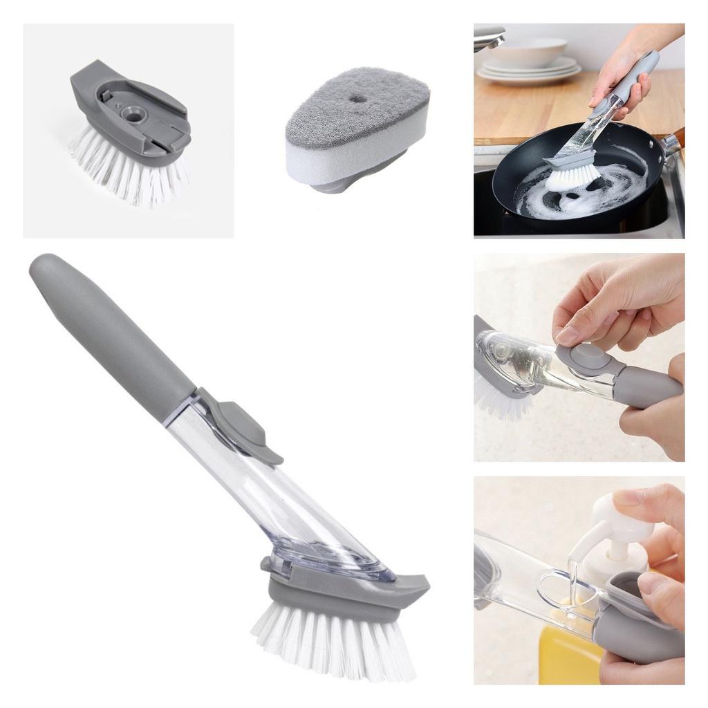 Cepillo para Olla con Dispensador Automático de Líquido Para Limpieza Fácil