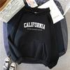 California Fashion Sweatshirts for Woman Autumn Winter Casual Sporty Hooded Long Sleeve Pullover Home Outdoor Comfort Hoodies