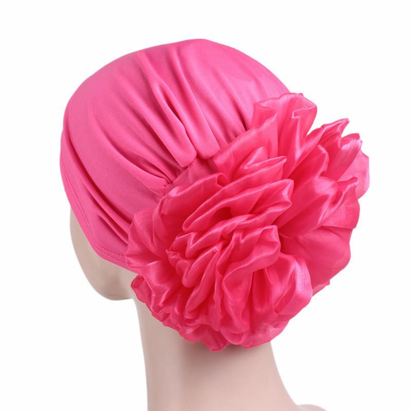 Modische Damen Große Blume Hijab Haube Muslimisches Dehnbares Kopftuch Islamisches Kopf Tuch Turban Mützen Damen Haarschmuck Chemo Hut