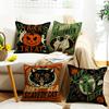 Neuer Halloween Kürbis Kissenbezug Skelett Katze Dekoration Sofa Schlafzimmer Kissenbezug Bettseite Rückenlehne