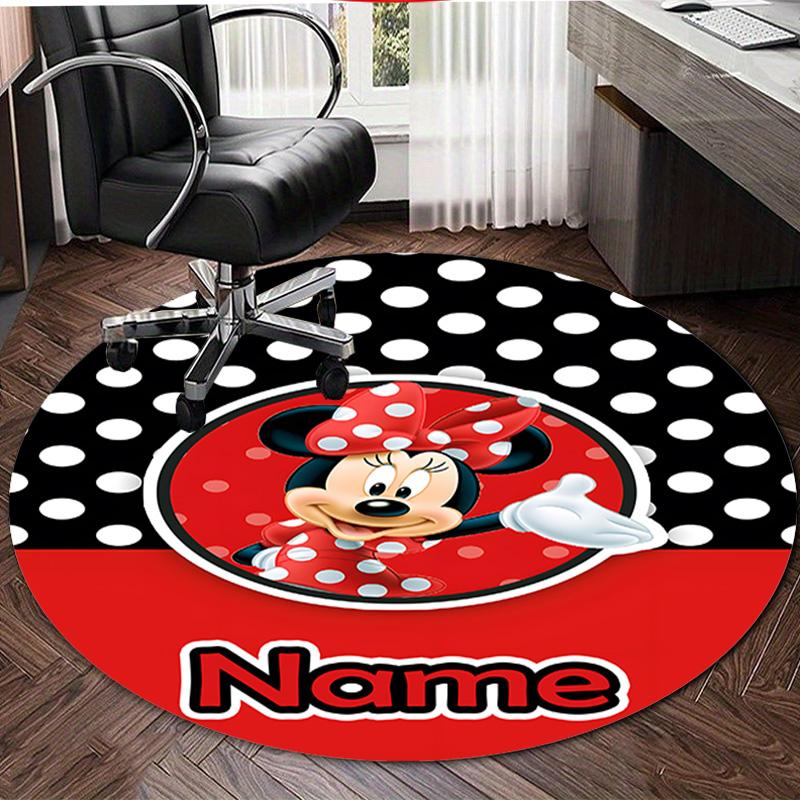 Gepersonaliseerd M-Minnie Rond Kantoorvloerkleed - Perfect voor Mat, Kantoorstoel & Meer - Ideaal Cadeau voor Verjaardagen en Feestdagen