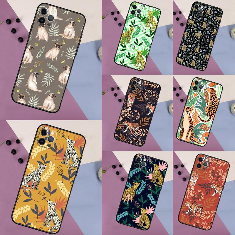 Tigers Leopards Tropical Leaves Funda For OPPO Reno 11 12 13 14 Pro 11F 12F 13F 14F 7 8 Lite OPPO Find X9 X6 X5 X8 Pro Case