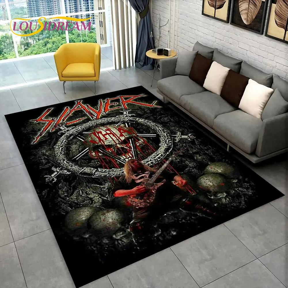 Χαλί χώρου μουσικής Slayer Heavy Metal Band, Χαλί με χαλί για το σπίτι Σαλόνι Υπνοδωμάτιο Καναπέ Διακόσμηση πόρτας, τα παιδιά παίζουν αντιολισθητικό πατάκι