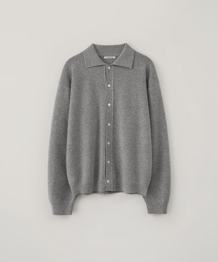 BLANKROOM Collared Cardigan_Melange Gray