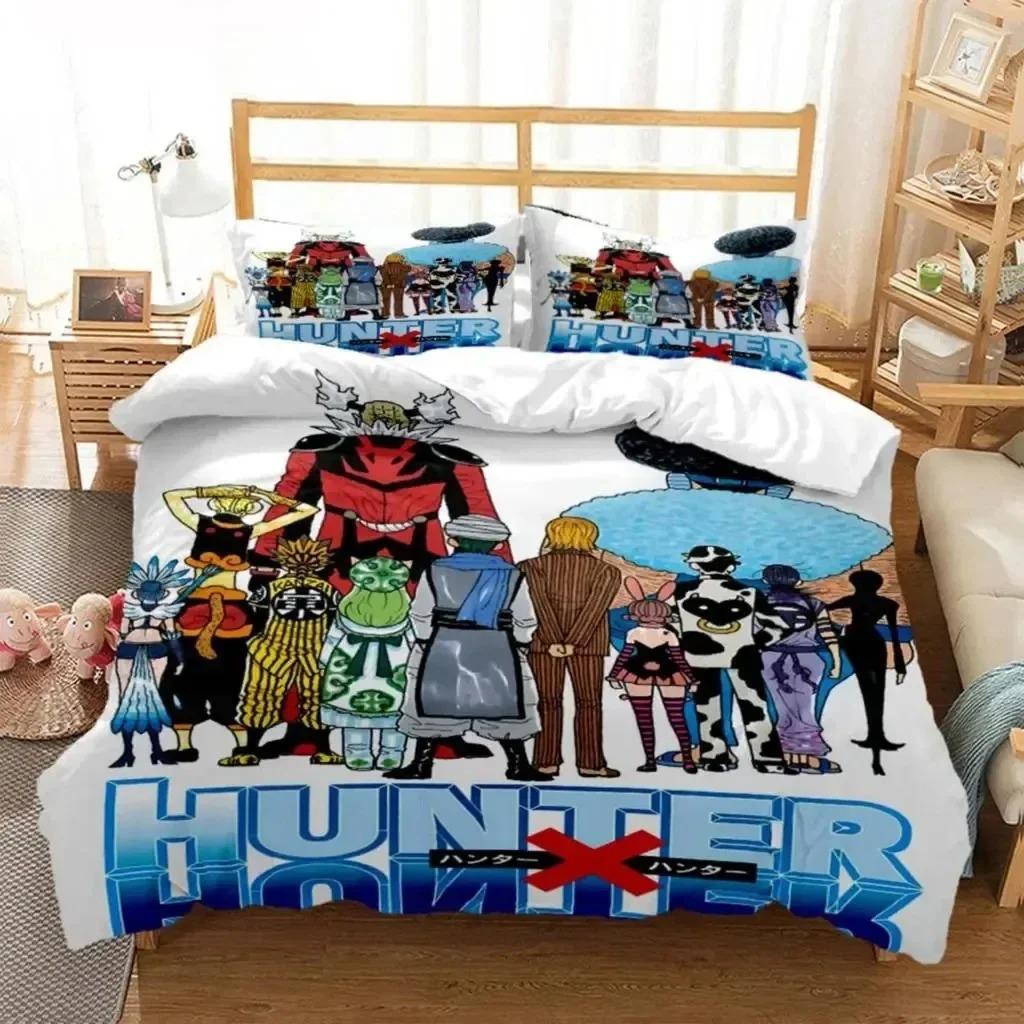Set de lenjerie de pat Anime HUNTER HUNTER Băieți Fete Twin Queen Size Husă de pilota Față de Pernă Pat Copii Adulti Moda Textile de casaextile