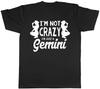 I'm Not Crazy I'm Just a Gemini Mens Womens Ladies Unisex T-Shirt