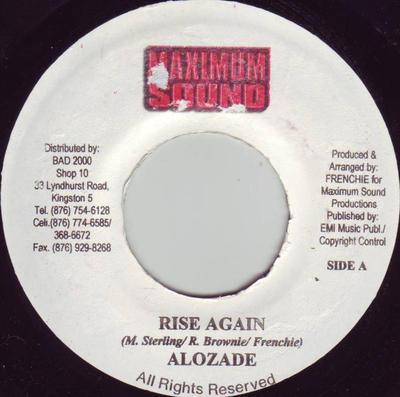 7inch Record ALOZADE - Rise Again NONE Maximum Sound 2002 Jamaica Reggae, Ska & Dub Used