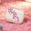 Sakura Pattern Suitable for Airpods 3 2 1 Pro 2 4 Pro3 Transparent Glitter Headphone Protective Case with Silver Ring Buckle