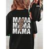 Dámské krátkorukávové ležérní tričko s potiskem písmen a blesku MAMA MAMA MAMA Grafické trička s potiskem geparda Dámská trička