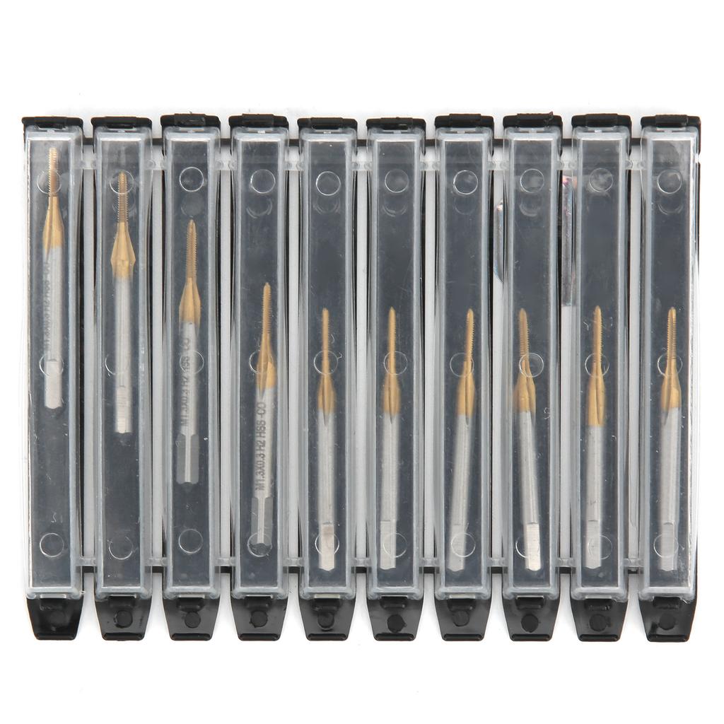 10pcs M1.3 X 0.3 HSS Screw Tap Drill Bit Coating Machine Metric Thread Plating Ti Hand Tool