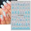 Abstract Line DIY Nail Stickers for Women Girls Nail Art Decorations Rose Gold Spring 3D Sliders for Manicure Nail Polish Decals