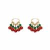 Court Style Beaded Earrings, Women'S Light Luxury Retro High-End Earrings, Square And Round Face, Small Ear Buckles